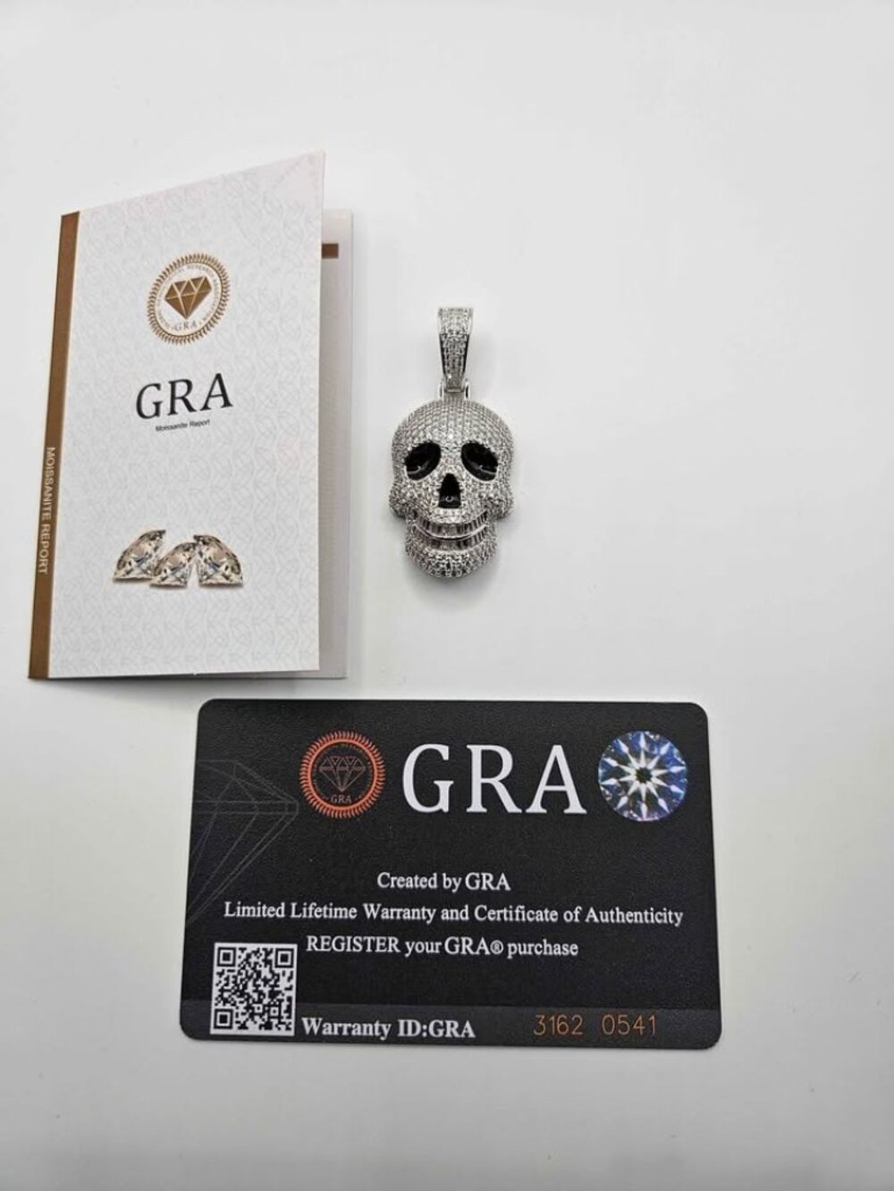 Iced Out Moissanite Skull Pendant 4.81ct VVS1 GRA Certified
